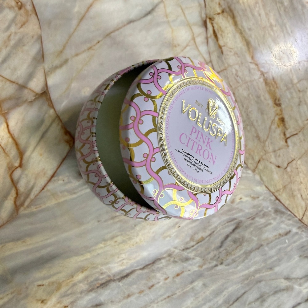 Voluspa Pink Citron Coconut Wax Luxury Candle 4oz Hand Poured